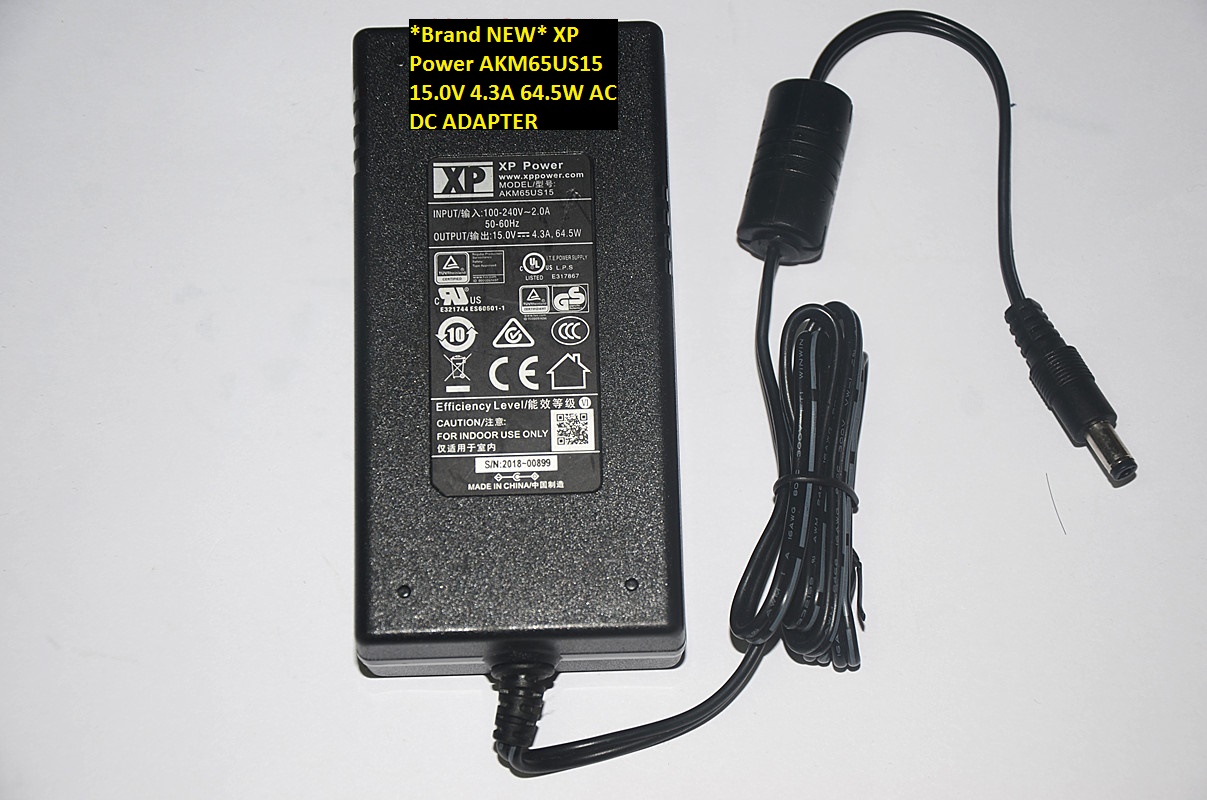 *Brand NEW* XP Power AKM65US15 15.0V 4.3A 64.5W AC DC ADAPTER - Click Image to Close